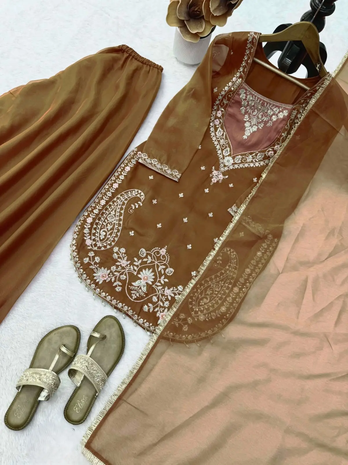 Paisley-Yoke Salwar Suit - Lavender